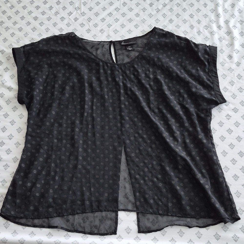 Lane Bryant Black Sheer Blouse